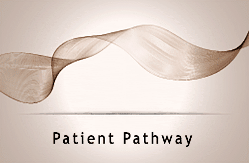 Patient Pathway flowing ribbon graphic design