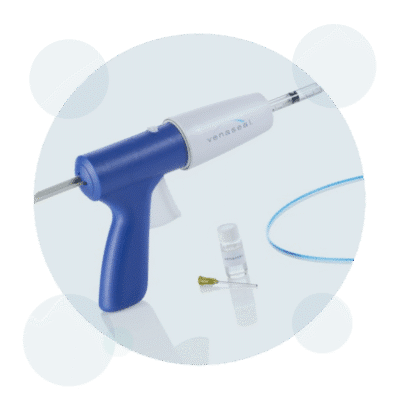 Venaseal medical device with applicator gun and tubing kit