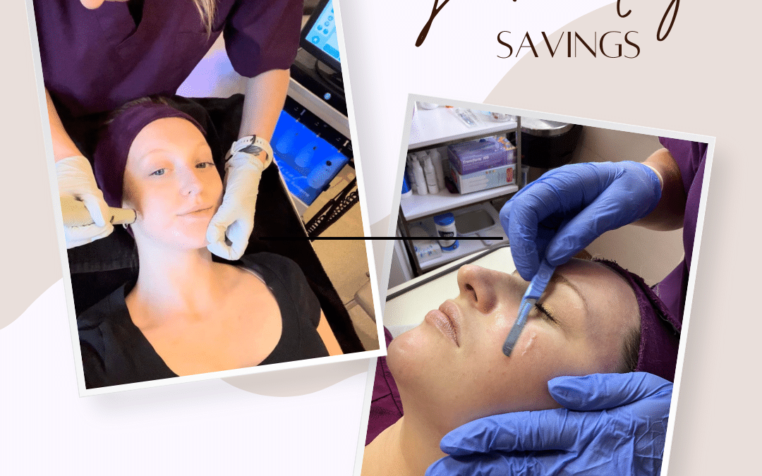 Aesthetic skincare treatment promotion with damage savings offer