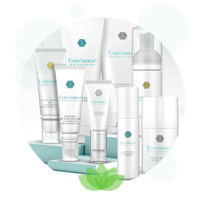 Exuviance Professional skincare product collection displayed together
