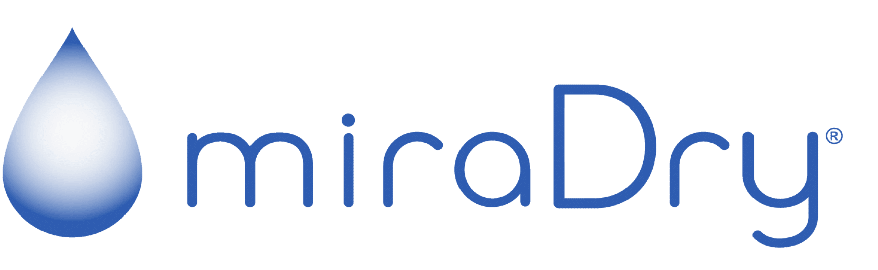 miraDry logo with blue water droplet icon