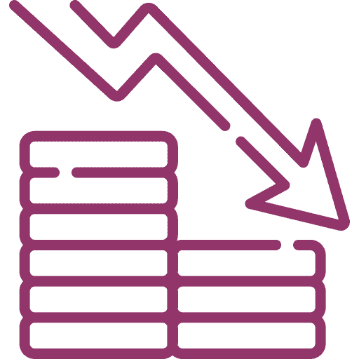 RejuvaMed Health & Wellness | Vasectomy Declining bar chart with downward arrow indicating financial decrease